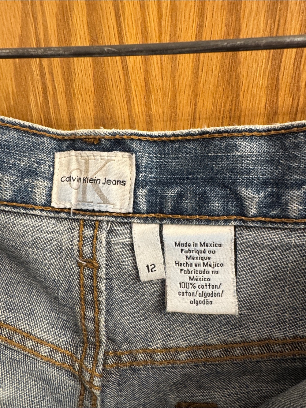 Calvin Klein Blue Denim High-Rise Shorts - Picture 2 of 9